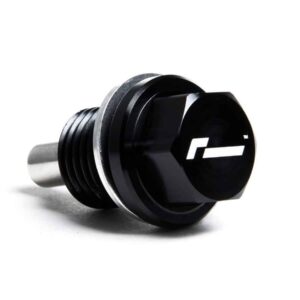 Close-up of a black hexagonal control knob with a white logo on a white background.