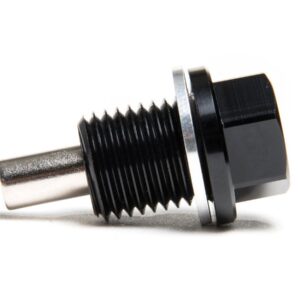 VWR180006_2jpg - OPSHOLDERS Close-up of a black threaded metal fitting with a hexagonal head, lying on its side on a white background