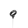 VWR190010jpg - OPSHOLDERS Black circular ring with a white geometric mark, attached to a thin cable.