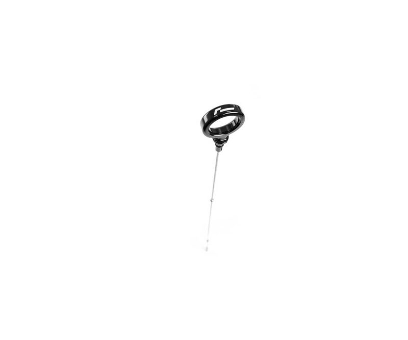 VWR190010_4jpg - OPSHOLDERS Black circular ring attached to a thin metal rod with small beads, isolated on a white background.