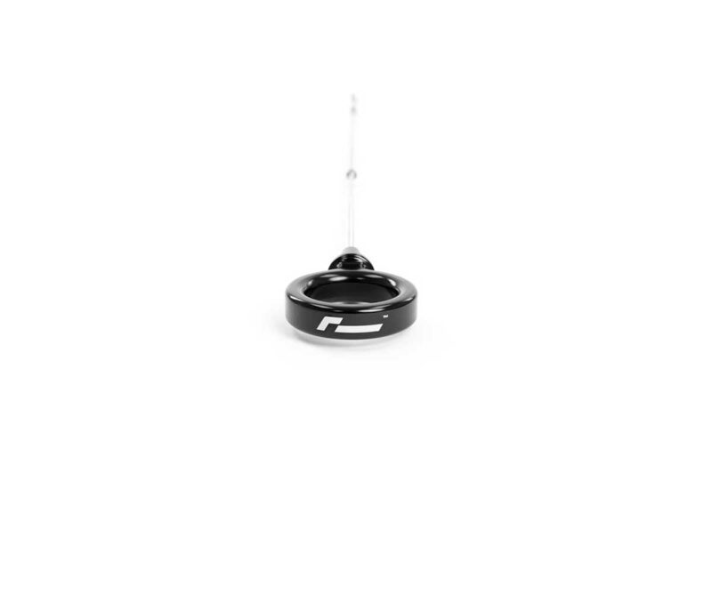 VWR190010_8jpg - OPSHOLDERS Black glossy yo-yo with string attached, resting on a white background.