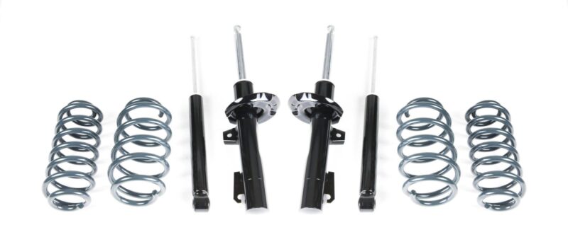 VWR30G7GT_2-1jpg - OPSHOLDERS Set of automotive suspension parts: four coil springs and four dampers arranged side by side on a white background.