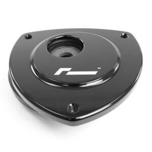 VWR430000_4jpg - OPSHOLDERS Black glossy circular mounting plate with a central hole and three outer screw holes; white logo on top surface
