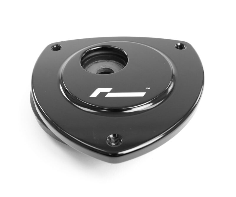 VWR430000_4jpg - OPSHOLDERS Black glossy circular mounting plate with a central hole and three outer screw holes; white logo on top surface