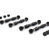 VWR436000-1jpg - OPSHOLDERS Set of black bicycle bar-end adapters with metal clamps and rubber end caps, laid out with washers on white background.