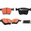 VWR670007-1jpg - OPSHOLDERS Pair of orange-friction disc brake pads with black backing plates, shown from multiple angles for a clear view of the components on a white background.
