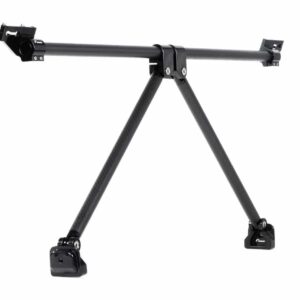 VWR81G700_2-1jpg - OPSHOLDERS Carbon fiber camera rig with a horizontal rail supported by a triangular tripod base (three legs). The image shows a three-legged camera support stand.
