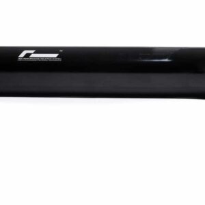 d_2048_1367_s_2-2-1jpg - OPSHOLDERS Glossy black cylindrical exhaust pipe with mounting clamp on the left, lying on a white background.