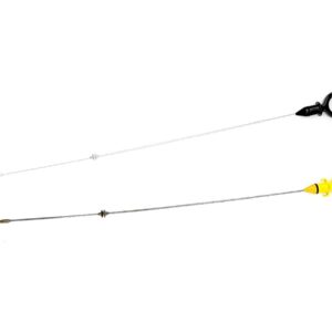 dipstick_4jpg - OPSHOLDERS Two lanyards with circular plastic handles (one black, one yellow) and metal tips, laid diagonally on a white background.
