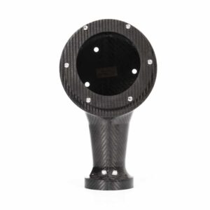 djs8221-edit_36949344593_o-1jpg - OPSHOLDERS Carbon fiber circular flange with six screws around the edge, mounted on a carbon-fiber stalk.
