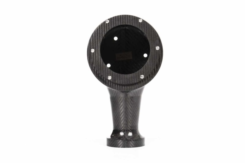 djs8221-edit_36949344593_o-1jpg - OPSHOLDERS Carbon fiber circular flange with six screws around the edge, mounted on a carbon-fiber stalk.