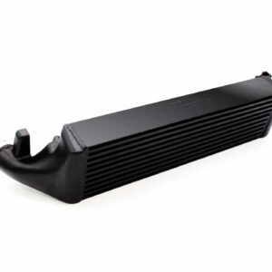 polo-gti-aw-intercooler_53248438834_o-1jpg - OPSHOLDERS Close-up of a black automotive intercooler/radiator core with fins, set against a white background.