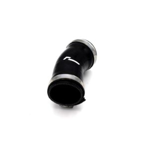 Close-up of a black camera lens with silver metal rings on a white background, shown at an angle.