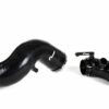 poloinlet-7_31998510478_o-1jpg - OPSHOLDERS Two black automotive intake hoses with metal clamps, curved elbow on a white background