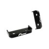 propshaft-bearing-alignment-kit_51768529491_o-scaled-2jpg - OPSHOLDERS Two black metal mounting brackets with circular holes, shown in an angled view against a white background (hardware components).