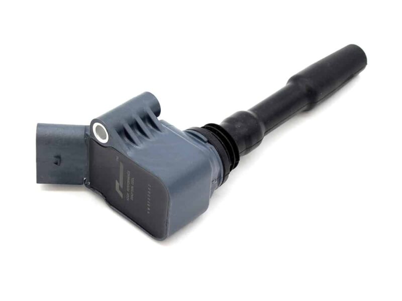Ignition coil with a spark plug boot and electrical connector for a car engine (functional image)