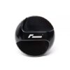 racingline-brake-fluid-cap-vwr19g707-1jpg - OPSHOLDERS Black glossy spherical object with two curved cutouts and a white logo on the side, placed on a white background.