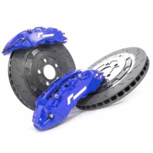 stage-2-evo-brake-kit_bluejpg - OPSHOLDERS Blue performance brake calipers mounted on ventilated rotors (high‑performance braking)