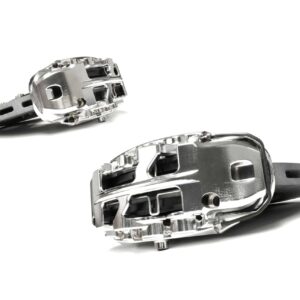 stage-3-ccm-brake-kit_50586722876_o-scaled-2jpg - OPSHOLDERS Close-up of two shiny metal watch buckles with black straps on a white background, showing their clasps and holes.