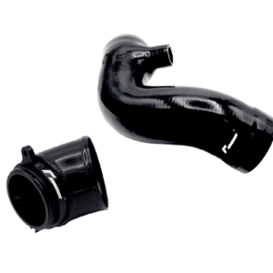 Close-up of two black glossy hair-dryer attachments against a white background, showing a concentrator nozzle and a diffuser.