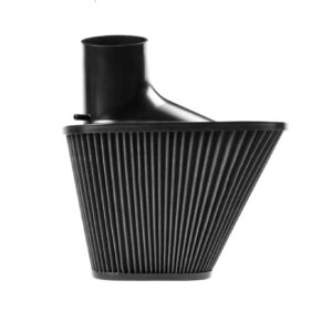 vwr12-g7r600f0_49426239346_o-scaled-2jpg - OPSHOLDERS Black conical air filter with pleated fabric, a circular base, and a top inlet, isolated on white.