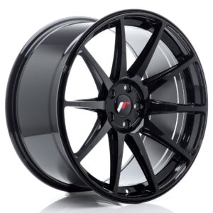 Black glossy multi-spoke alloy car wheel/rim viewed from the front.