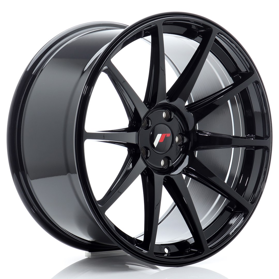 54474_0_39570jpg - OPSHOLDERS Black glossy multi-spoke alloy car wheel/rim viewed from the front.