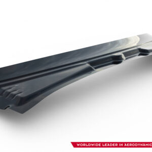Close-up of a glossy aircraft wing against a white background with a red banner reading 'Worldwide Leader in Aerodynamic Components' in the lower right corner