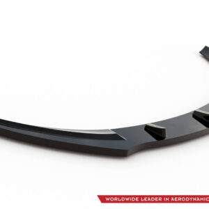 pol_po_FRONT-SPLITTER-suitable-for-Opel-ASTRA-J-OPC-VXR-v-1-837_5jpg - OPSHOLDERS Curved glossy black aerodynamic component with raised fins, displayed against a white background, branding visible in the lower corner