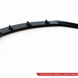 pol_po_FRONT-SPLITTER-suitable-for-Opel-ASTRA-J-OPC-VXR-v-1-837_6jpg - OPSHOLDERS Curved black aerodynamic panel with small fins, shown against a white background (brand MD in bottom right).