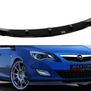 Curved black rear spoiler above a blue sedan on a desert road (composite image).