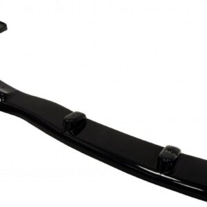Glossy black curved car spoiler or aero lip with three mounting posts along its length looking like it's designed to attach to a vehicle's bumper or trunk lid.