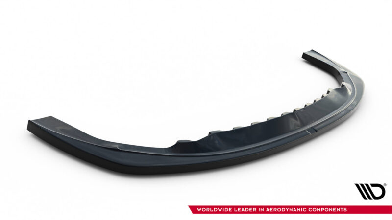 pol_po_FRONT-SPLITTER-suitable-for-Renault-MEGANE-3-RS-v-1-872_2jpg - OPSHOLDERS Curved dark gray aerodynamic component on a white background, with a logo in the bottom right and a red banner stating 'Worldwide Leader in Aerodynamic Components'.