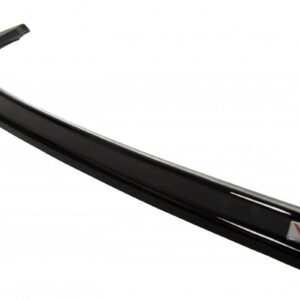 pol_po_FRONT-SPLITTER-suitable-for-Renault-MEGANE-II-RS-Facelift-871_4jpg - OPSHOLDERS Glossy black curved automotive blade or winglet with a small badge at the end iconically angled diagonally.