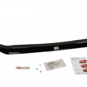 Black rear spoiler with mounting hardware, installation bag, and instruction sheet on a white background