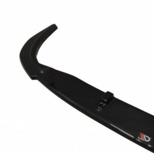 Black curved automotive spoiler blade with a mounting clip and hook at the end