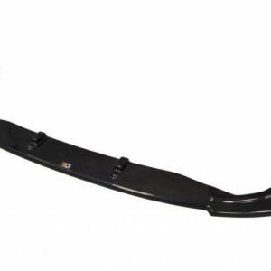 Black rear car spoiler/wing with mounting brackets for installation on a vehicle's trunk lid, aerodynamic design for downforce.