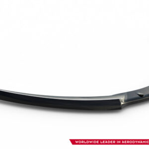 pol_po_Front-Splitter-suitable-for-Opel-Corsa-D-OPC-VXR-840_2jpg - OPSHOLDERS Curved metallic aerodynamic component on a white background, with a red banner at bottom reading 'Worldwide Leader in Aerodynamic Components'.