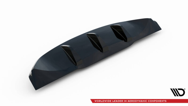 Glossy dark aerodynamic pod with three air vents along its top, set against a white background with a logo in the lower-right corner.