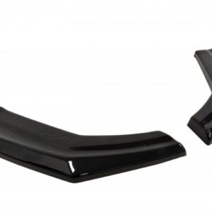 Two black glossy curved plastic pieces shown separately, one long curved part and one shorter curved part.