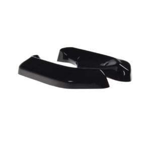 pol_po_Rear-Side-Splitters-suitable-for-Fiat-500-7185_6jpg - OPSHOLDERS Two glossy black curved plastic pieces placed on a white background.