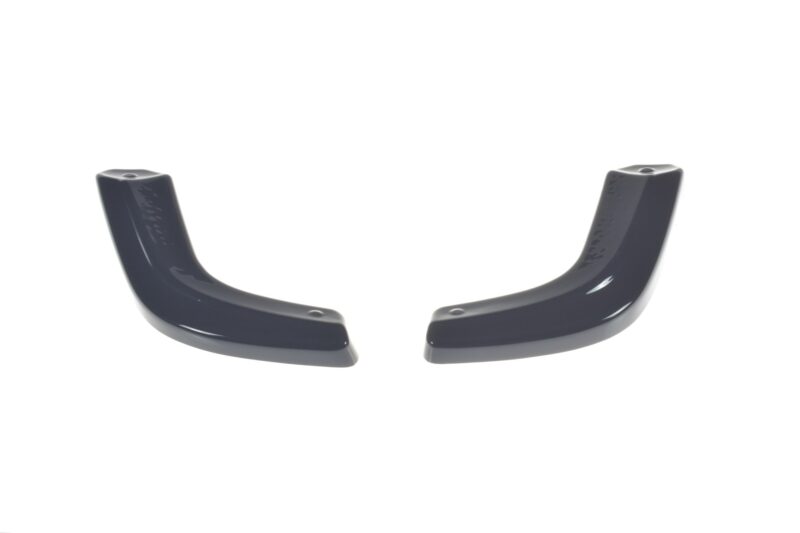 pol_po_Rear-Side-Splitters-suitable-for-Suzuki-Swift-Mk6-8260_6jpg - OPSHOLDERS Two glossy black curved plastic pieces facing each other, likely components of sunglasses or goggles.