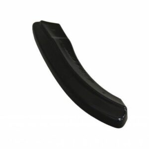 Curved, glossy black plastic piece (ergonomic, handheld-looking). Context unclear—likely a part or accessory but the exact function isn’t evident.