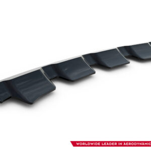 Row of dark blue modular aircraft cabin seats arranged diagonally on a white background, with a small logo in the bottom right corner.