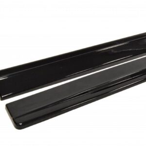 pol_po_Side-Skirts-Diffusers-suitable-for-Alfa-Romeo-147-GTA-76_5jpg - OPSHOLDERS Two glossy black automotive trim moldings laid parallel on a white background