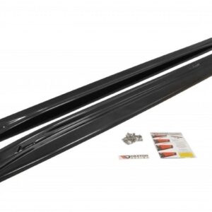 pol_po_Side-Skirts-Diffusers-suitable-for-Alfa-Romeo-Brera-78_5jpg - OPSHOLDERS Pair of glossy black car side skirts with mounting hardware and installation instructions nearby