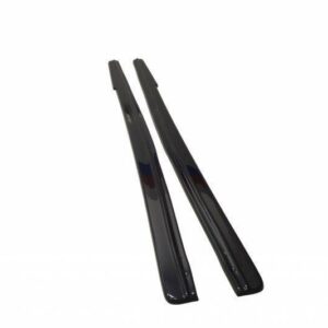 Pair of black windshield wiper blades on a white background