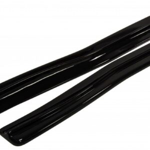 Two long, glossy black cylindrical tubes resting on a white background.