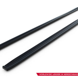 pol_po_Side-Skirts-Diffusers-suitable-for-Opel-Corsa-OPC-VXR-D-245_4jpg - OPSHOLDERS Two dark aero fins angled diagonally on a white background with branding in the bottom corner.