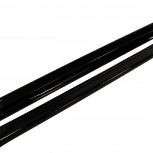 pol_po_Side-Skirts-Diffusers-suitable-for-Renault-Megane-RS-Mk2-276_5jpg - OPSHOLDERS Two black glossy rails laid diagonally on a white background, close-up view